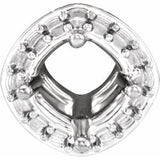 Platinum 5 mm Round Halo-Style Pendant Mounting