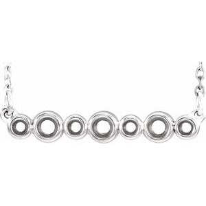 14K White Bezel-Set 16-18" Necklace Mounting