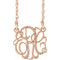 14K Rose Gold-Plated Sterling Silver 30 mm 3 Initials .02 CT Natural Diamond Script Monogram 18