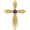 14K Yellow Natural Amethyst Cross Pendant