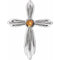 Sterling Silver Natural Citrine Cross Pendant