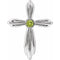 Sterling Silver Natural Peridot Cross Pendant