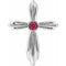 Platinum Natural Ruby Cross Pendant
