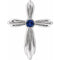 14K White Lab-Grown Sapphire Cross Pendant