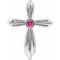Platinum Natural Pink Tourmaline Cross Pendant