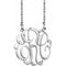 Rhodium-Plated Sterling Silver 20 mm 3 Initials .02 CT Natural Diamond Script Monogram 18