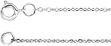 14K White Gold 1 mm Adjustable Diamond-Cut Cable 16-18" Chain