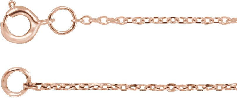 14K Rose Gold 1 mm Adjustable Diamond-Cut Cable 16-18" Chain