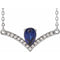 Platinum Natural Blue Sapphire & .06 CTW Natural Diamond 18