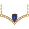 14K Yellow Natural Blue Sapphire & .06 CTW Natural Diamond 18