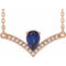 14K Rose Lab-Grown Blue Sapphire & .06 CTW Natural Diamond 16
