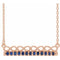 14K Rose Natural Blue Sapphire Infinity-Inspired Bar 18