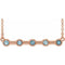 14K Rose Natural Aquamarine Bezel-Set Bar 18