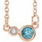 14K Rose Natural Blue Zircon & .02 CTW Natural Diamond 16