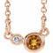 14K Rose Natural Citrine & .02 CTW Natural Diamond 16