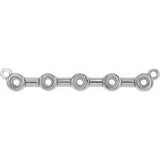 14K White 2 mm Round Bezel-Set Bar Necklace Center