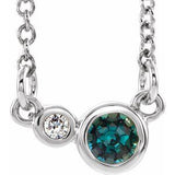 Platinum Natural Alexandrite & .02 CTW Natural Diamond Semi-Set 16" Necklace