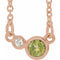 14K Rose Natural Peridot & .02 CTW Natural Diamond 16