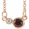 14K Rose Natural Mozambique Garnet & .02 CTW Natural Diamond 16