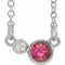 14K White Natural Pink Tourmaline & .02 CTW Natural Diamond 16