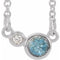 Sterling Silver Natural Aquamarine & .02 CTW Natural Diamond 16