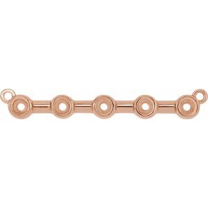 14K Rose 2 mm Round Bezel-Set Bar Necklace Center