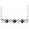 Sterling Silver Natural Amethyst & .08 CTW Natural Diamond Bezel-Set 16-18