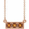 14K Rose Natural Citrine Three-Stone Bar 16-18