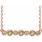 14K Rose Natural Peridot & .08 CTW Natural Diamond Bezel-Set 16-18