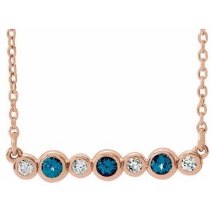 14K Rose Natural Alexandrite & .08 CTW Natural Diamond Bezel-Set 16-18" Necklace