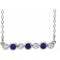 Platinum Lab-Grown Blue Sapphire & .08 CTW Natural Diamond Bezel-Set 16-18