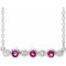 Platinum Natural Pink Tourmaline & .08 CTW Natural Diamond Bezel-Set 16-18