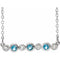 Sterling Silver Natural Aquamarine & .08 CTW Natural Diamond Bezel-Set 16-18