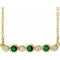 14K Yellow Natural Emerald & .08 CTW Natural Diamond Bezel-Set 16-18