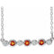 Sterling Silver Natural Citrine & .08 CTW Natural Diamond Bezel-Set 16-18