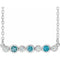 Sterling Silver Natural Blue Zircon & .08 CTW Natural Diamond Bezel-Set 16-18