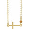 14K Yellow Natural Citrine Sideways Cross 16-18