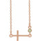 14K Rose Natural Peridot Sideways Cross 16-18