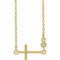 14K Yellow Natural Peridot Sideways Cross 16-18