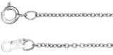 14K White Gold 1 mm Adjustable Cable 16-18"Chain