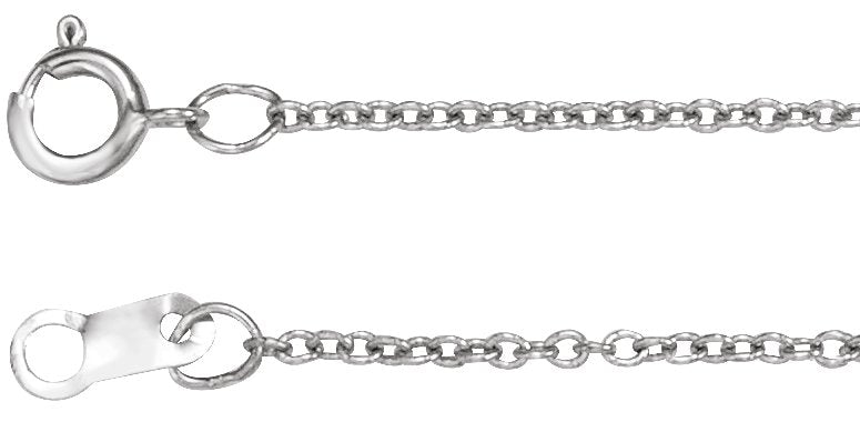 14K White Gold 1 mm Adjustable Cable 16-18"Chain