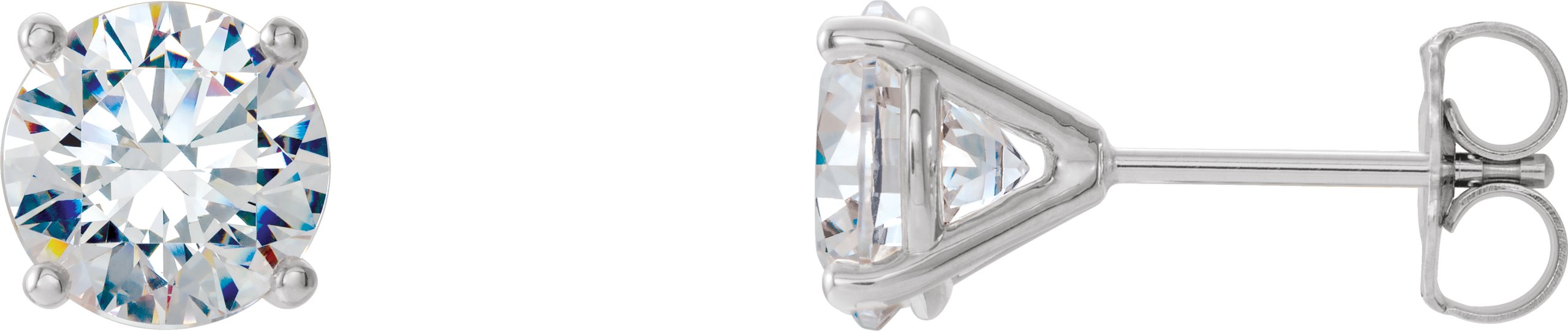 14K White Gold 1 CTW Lab-Grown Diamond 4-Prong Stud Earrings