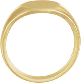 14K Yellow Gold 12.5x10.5 mm Oval Signet Ring