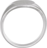 Sterling Silver 12.5x10.5 mm Oval Signet Ring
