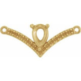 10K Yellow Accented "V" Necklace Center