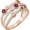 14K Rose Ruby & 3/8 CTW Diamond Ring