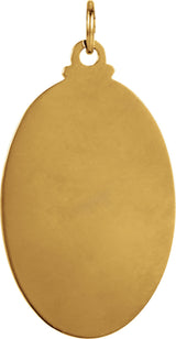 14K Yellow Gold 25x18 mm Oval St. Christopher Medal