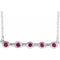 14K White Lab-Grown Ruby Bezel-Set Bar 16