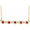 14K Yellow Lab-Grown Ruby Bezel-Set Bar 18
