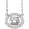 Platinum 9x7 mm Oval .04 CTW Natural Diamond Semi-Set 16 1/2